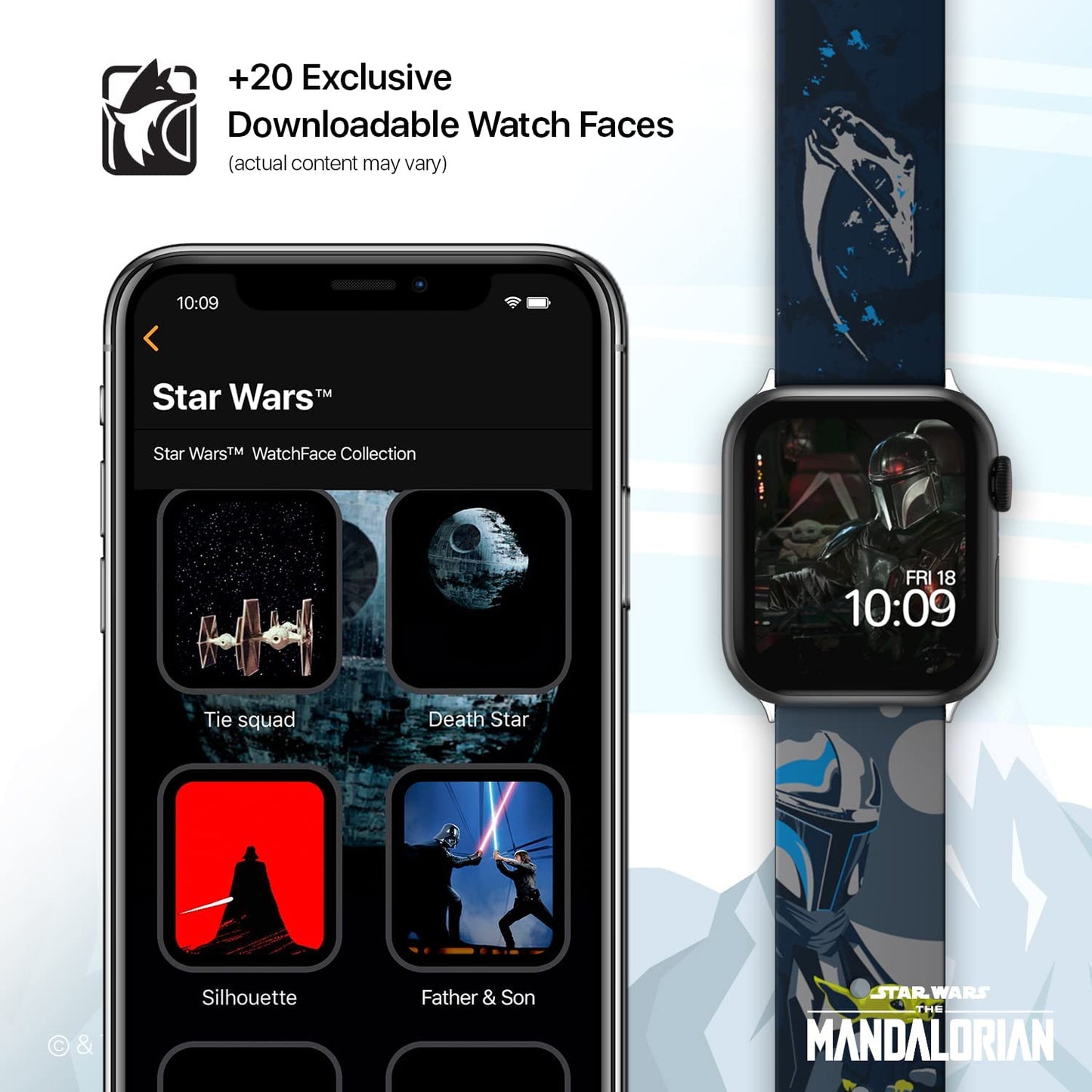 Star Wars: the Mandalorian Officially Licensed Smartwatch Band (Watch Not Included)