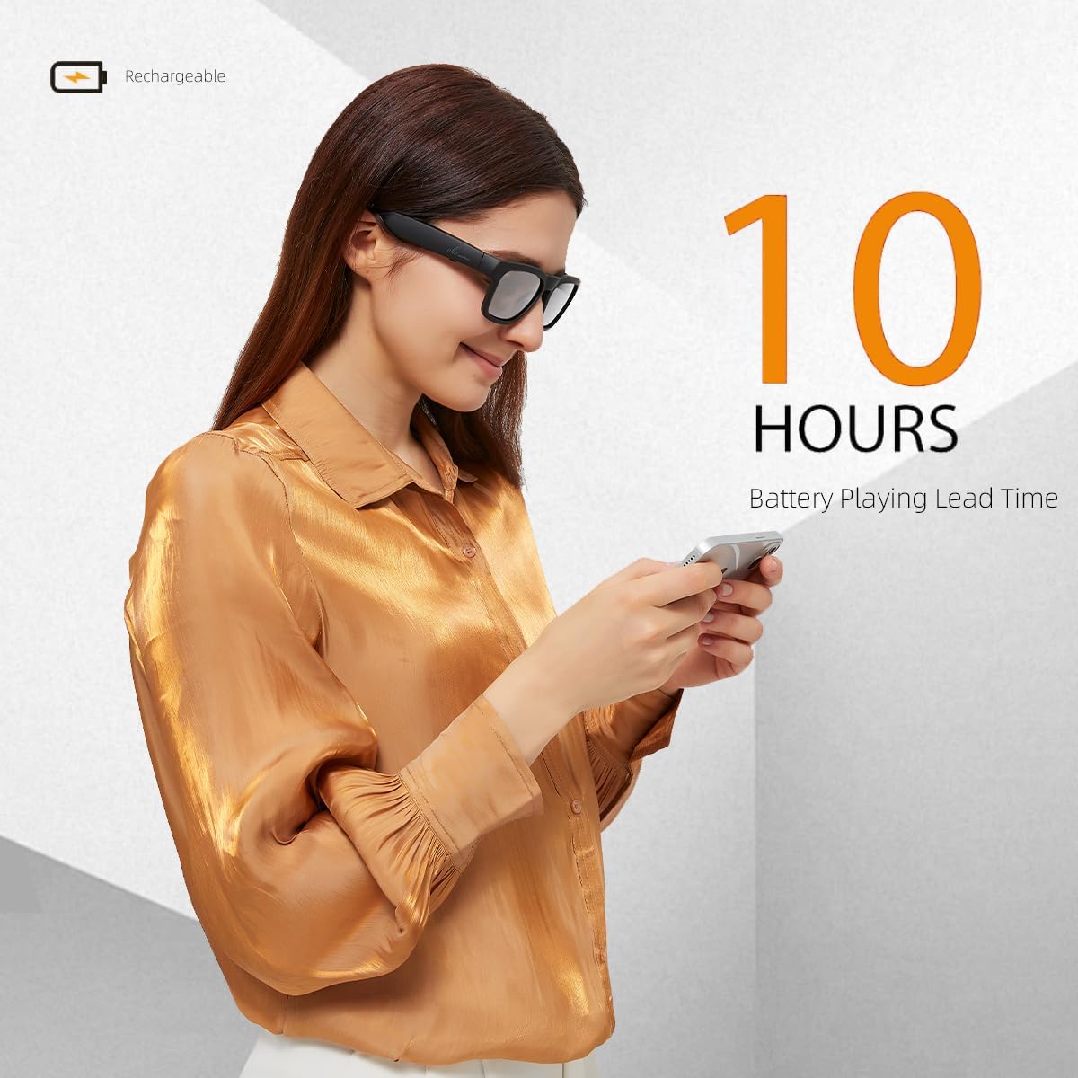 Oho Smart Glasses,Polarized Sunglasses with Bluetooth Speaker,Athletic/Outdoor UV Protection and Voice Control,Unisex (Grey Lens)