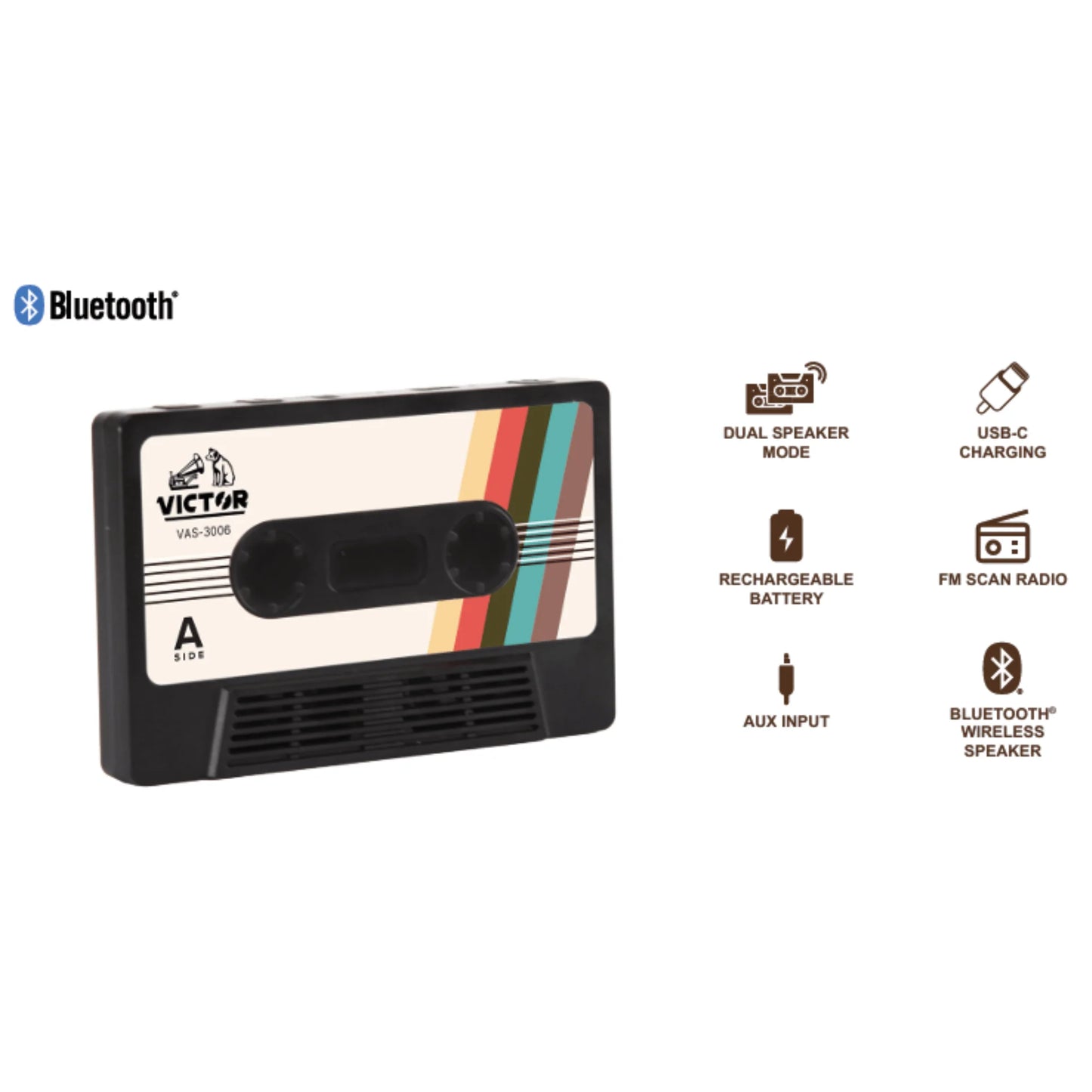 Victor Cassette Bluetooth Speaker