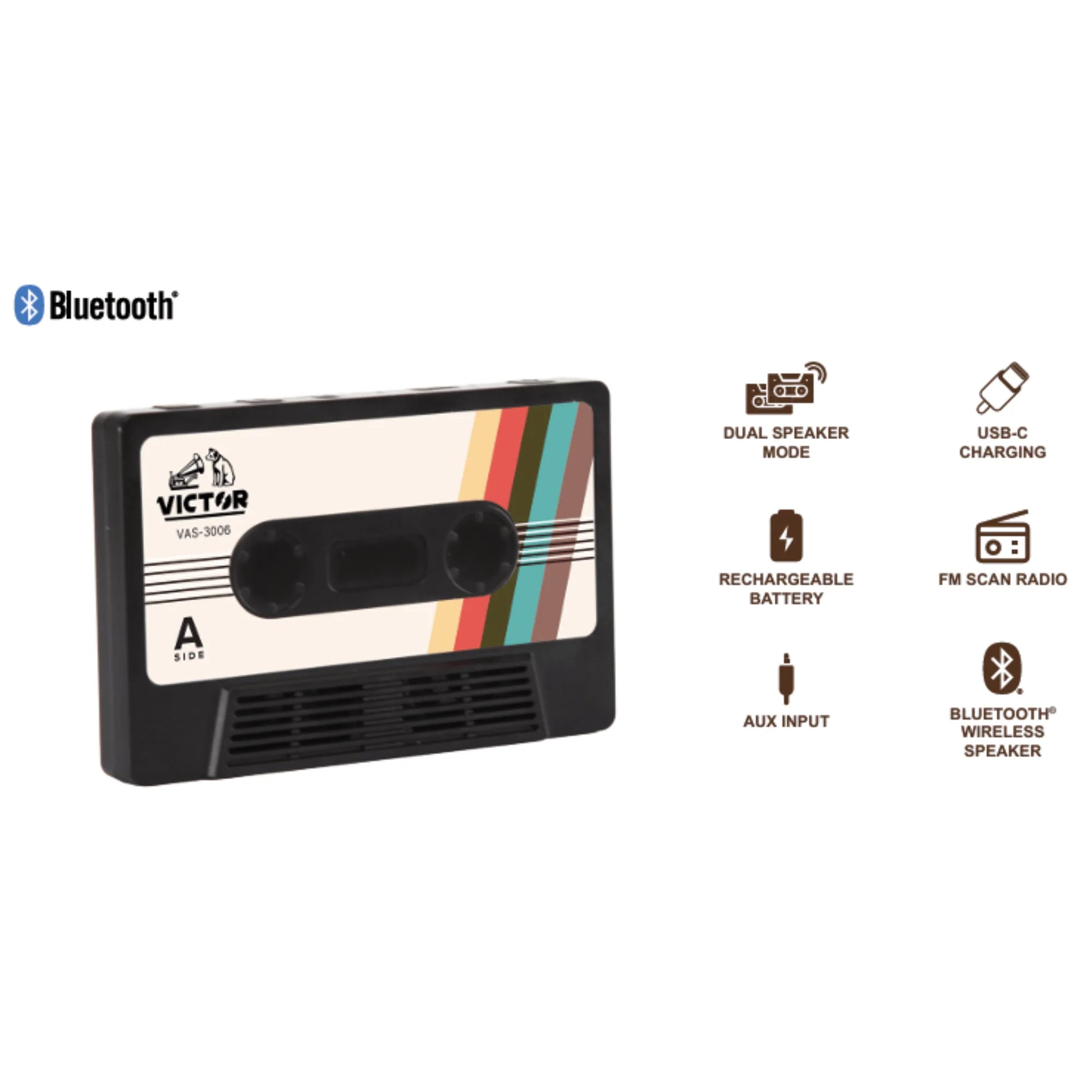 Victor Cassette Bluetooth Speaker