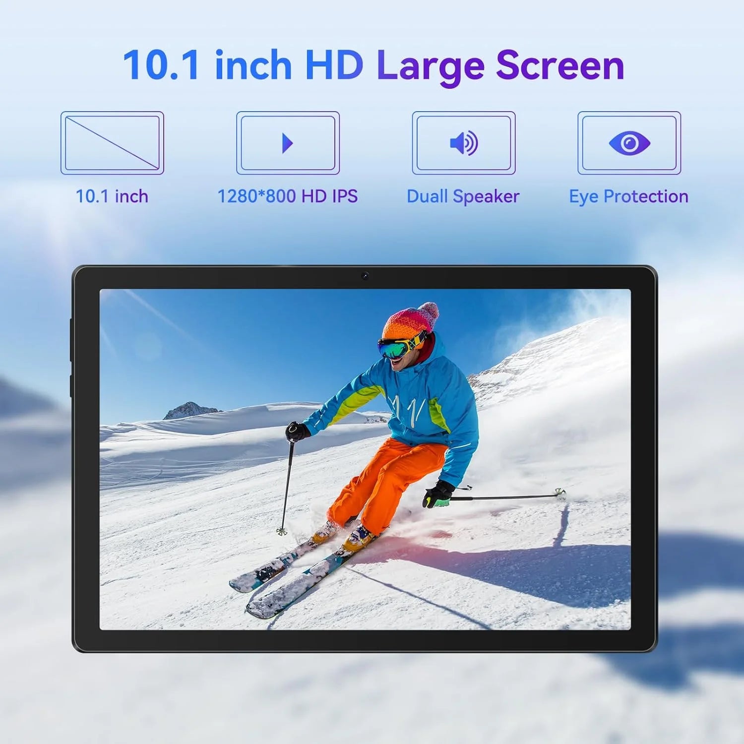 Android 14 Tablet 10.1 Inch Tablet, 8GB RAM + 64GB ROM (1TB TF), Octa-Core 2.0 Ghz, Wifi 6, Bluetooth 5.0, Widevine L1, 5MP + 8MP, 5000Mah, Black